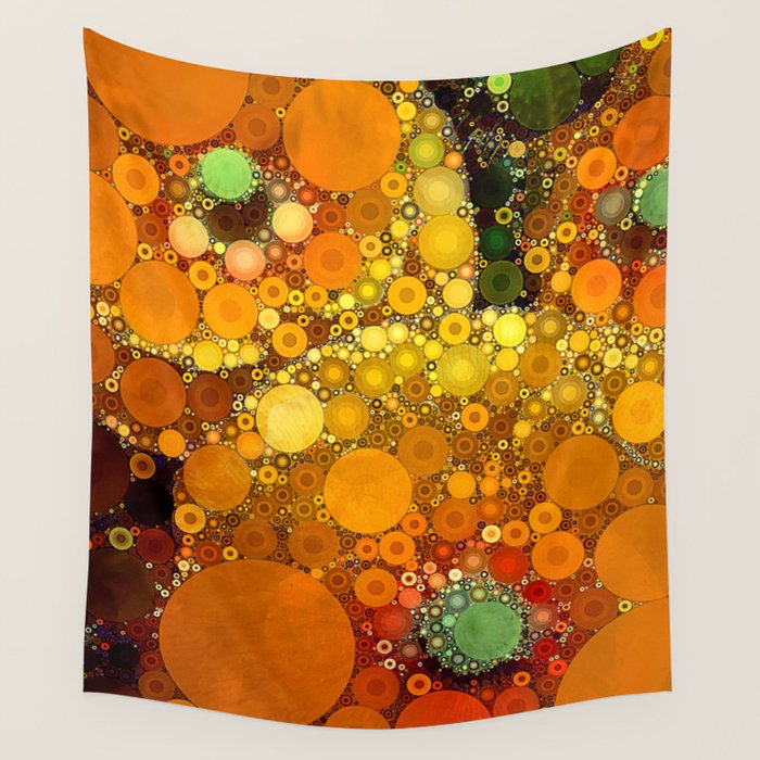 Sunset Poppies - abstract geometric pattern design Wall Tapestry Gallery Image 4