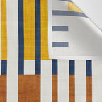 Bold minimalist retro stripes // midnight blue goldenrod yellow and copper brown geometric grid  Wall Tapestry Gallery Image 3