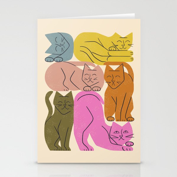 Stack of Cats No. 1 Stationery Card Gallery Image 1