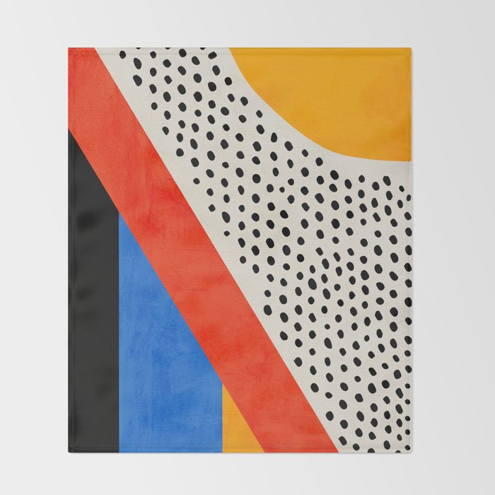 Mid Century Abstract Landscape Throw Blanket Gallery Image 2