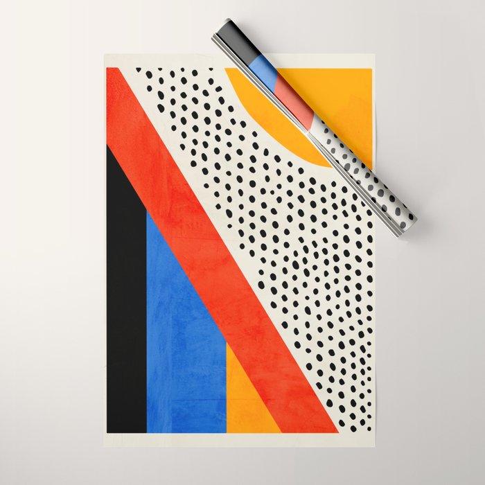 Mid Century Abstract Landscape Wrapping Paper Gallery Image 1