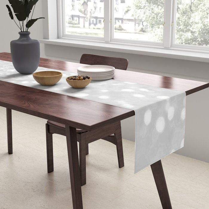 Chic elegant glamour white faux glitter Table Runner Gallery Image 2