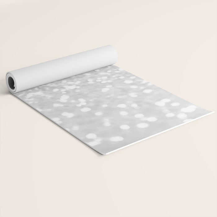 Chic elegant glamour white faux glitter Yoga Mat Gallery Image 2