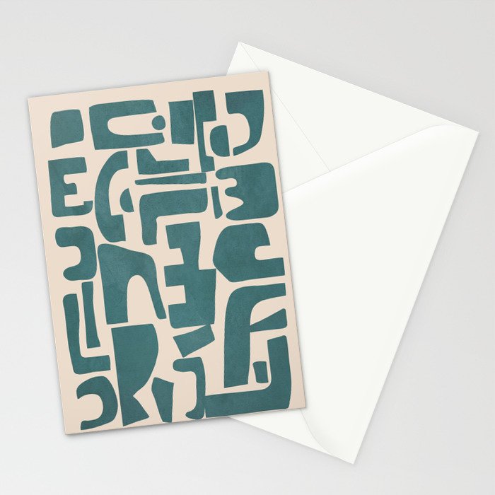 Organic Contemporary Modern Shapes 12 Stationery Card Gallery Image 2