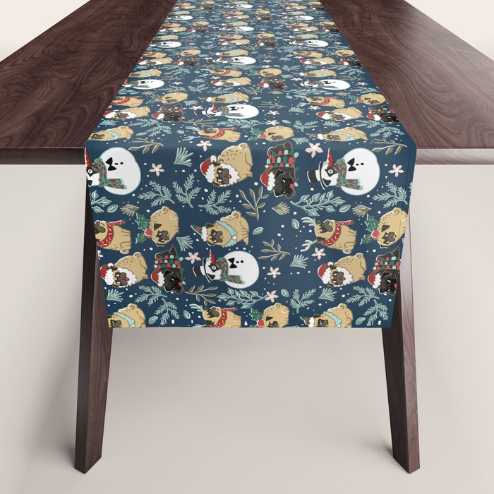 Christmas Pugs Table Runner Gallery Image 1