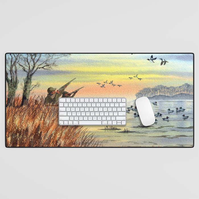 Duck Hunting With Dad For Goldeneye Desk Mat Gallery Image 1