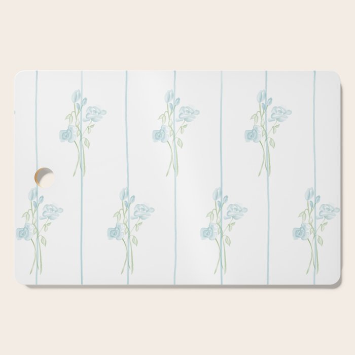 Blue Botanical Vintage Pattern Cutting Board Gallery Image 1