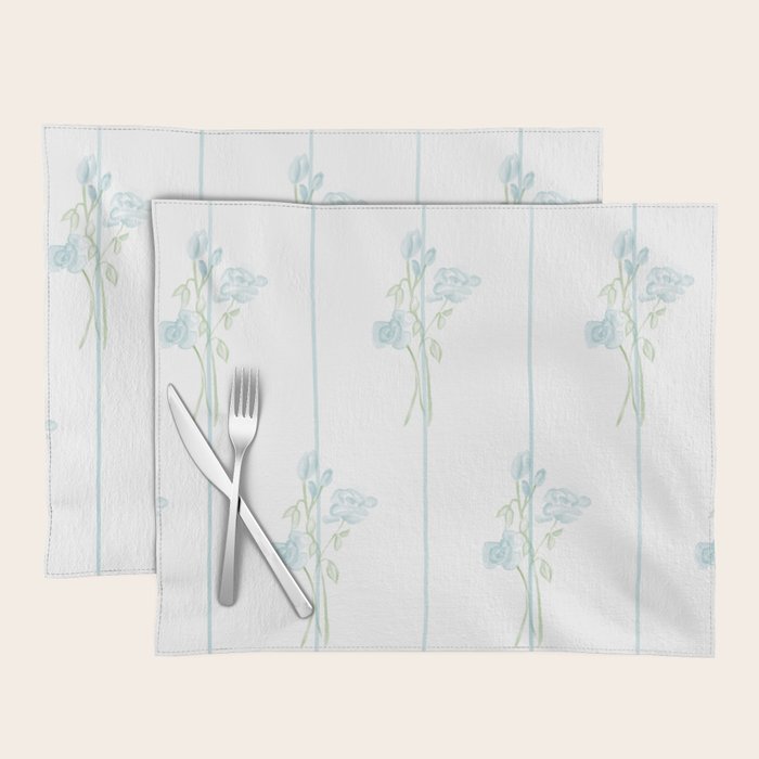 Blue Botanical Vintage Pattern Placemat Gallery Image 1