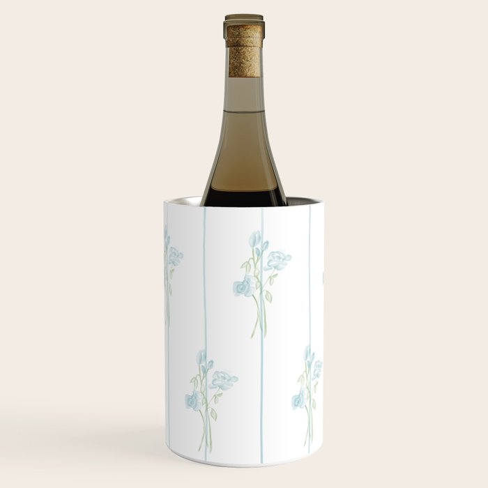 Blue Botanical Vintage Pattern Wine Chiller Gallery Image 2