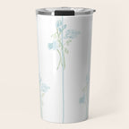 Blue Botanical Vintage Pattern Travel Mug Gallery Image 1