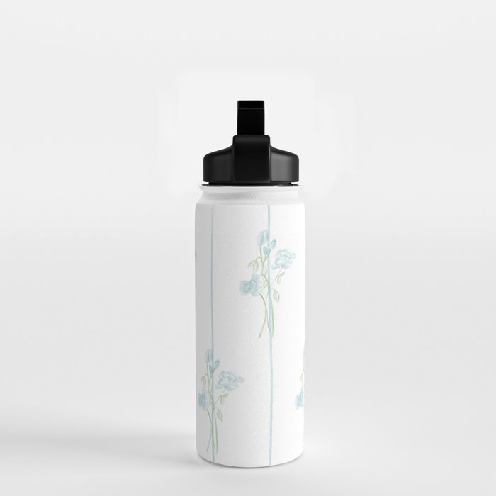 Blue Botanical Vintage Pattern Water Bottle Gallery Image 2