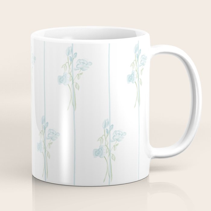 Blue Botanical Vintage Pattern Coffee Mug Gallery Image 1