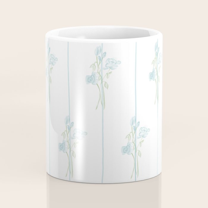 Blue Botanical Vintage Pattern Coffee Mug Gallery Image 4