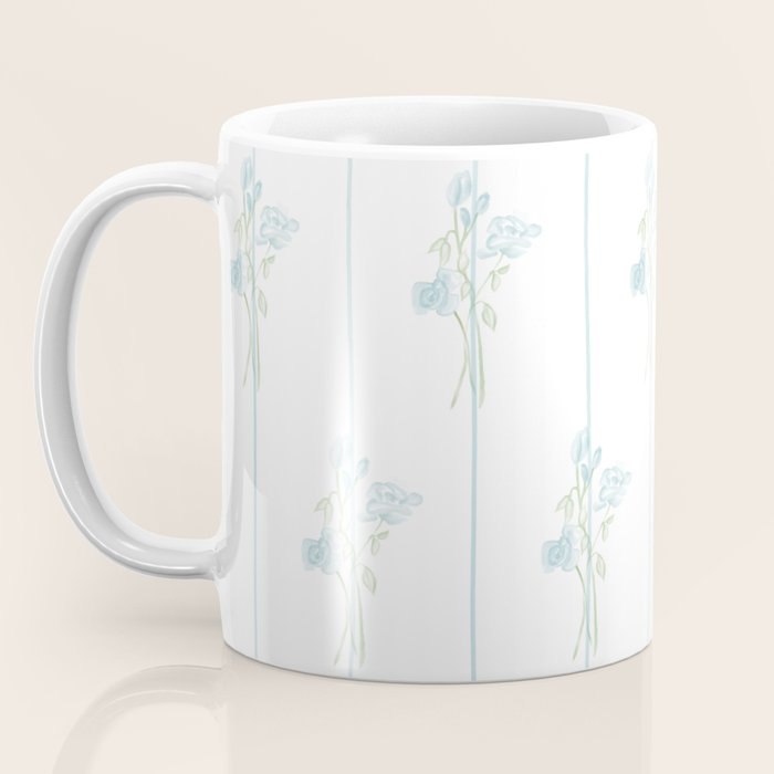 Blue Botanical Vintage Pattern Coffee Mug Gallery Image 3