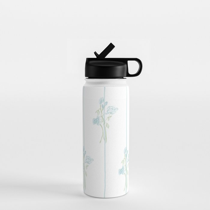Blue Botanical Vintage Pattern Water Bottle Gallery Image 1