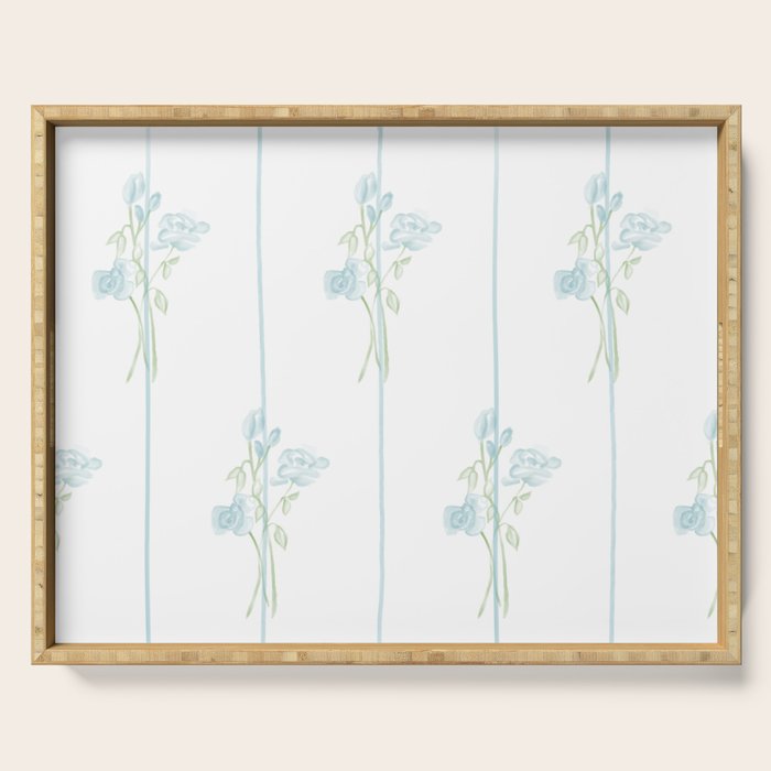 Blue Botanical Vintage Pattern Serving Tray Gallery Image 1