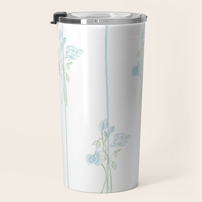 Blue Botanical Vintage Pattern Travel Mug Gallery Image 3