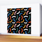 Colorful paint brush stroke line art pattern Wall Mural Gallery Image 2