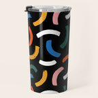 Colorful paint brush stroke line art pattern Travel Mug Gallery Image 3