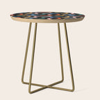 Colorful paint brush stroke line art pattern Side Table Gallery Image 1