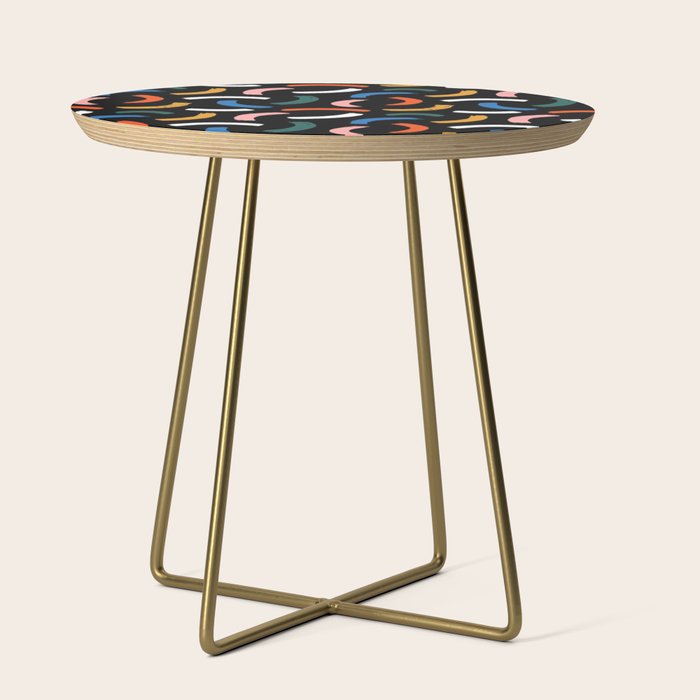 Colorful paint brush stroke line art pattern Side Table Gallery Image 1