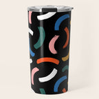Colorful paint brush stroke line art pattern Travel Mug Gallery Image 1