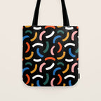 Colorful paint brush stroke line art pattern Tote Bag Gallery Image 1