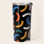 Colorful paint brush stroke line art pattern Travel Mug Gallery Image 2