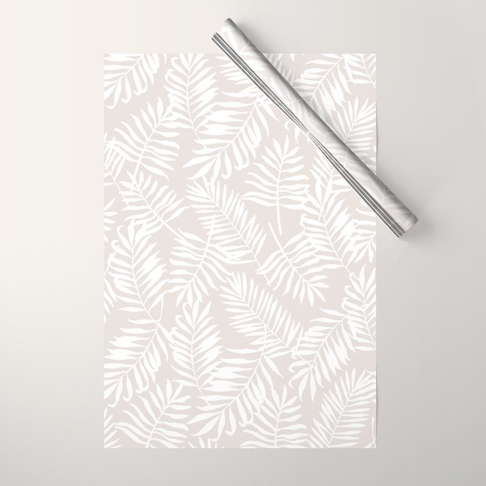 Tropical Palm Leaves - Palm Leaf Pattern - Sandy Beige Wrapping Paper Gallery Image 1