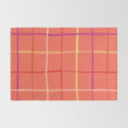 Abstract Tennis Net Pattern in Rosey Red Rug Gallery Image 2