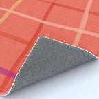 Abstract Tennis Net Pattern in Rosey Red Rug Gallery Image 4