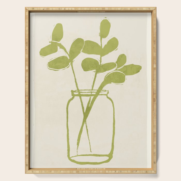 Minimal Abstract Art Plant 40 Serving Tray Gallery Image 1