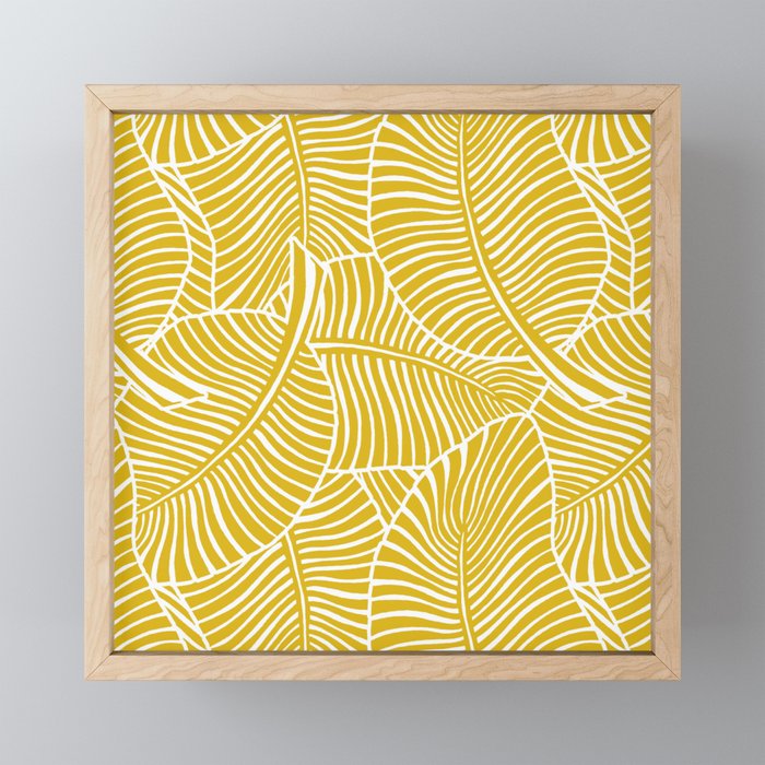 Zebra Palm Hawaiian Tropical  -Sulfur Yellow Mini Art Print Gallery Image 1