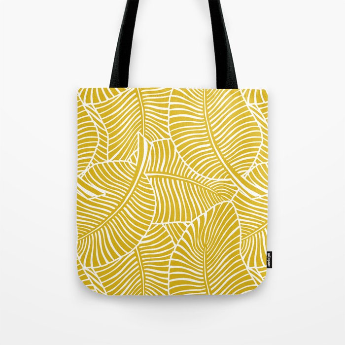 Zebra Palm Hawaiian Tropical  -Sulfur Yellow Tote Bag Gallery Image 1