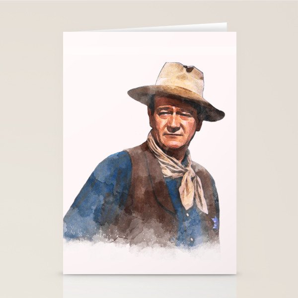 John Wayne - The Duke - Watercolor Stationery Card Gallery Image 1