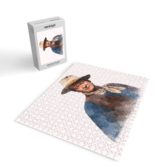 John Wayne - The Duke - Watercolor Jigsaw Puzzle Gallery Image 2