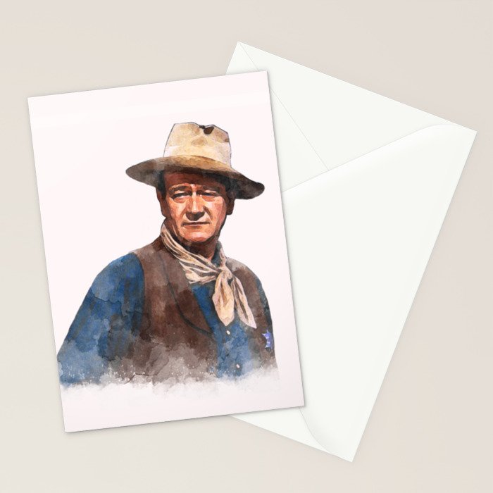 John Wayne - The Duke - Watercolor Stationery Card Gallery Image 2