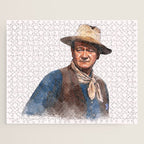 John Wayne - The Duke - Watercolor Jigsaw Puzzle Gallery Image 1