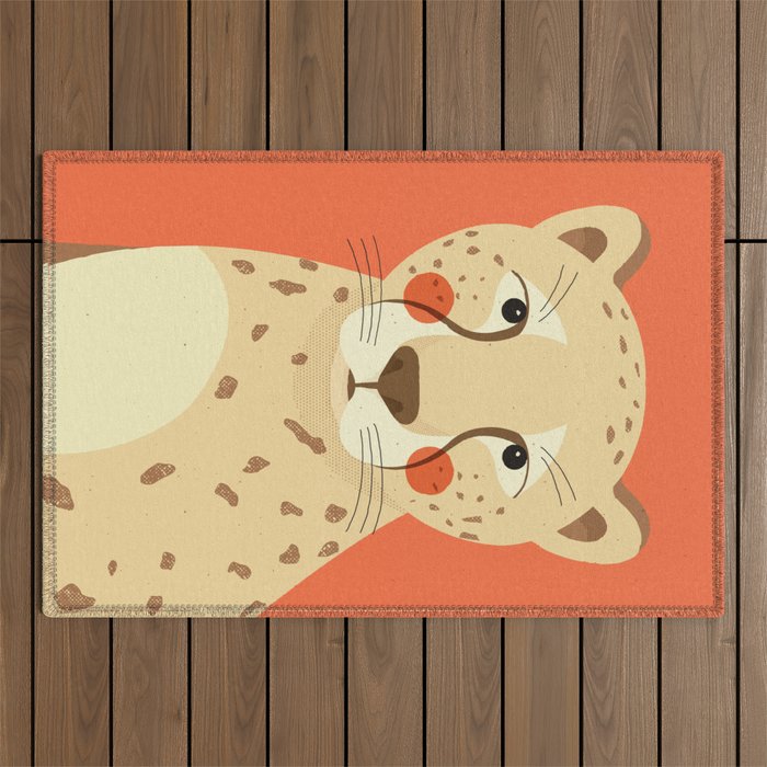 Cheetah, Animal Portrait Outdoor Rug Gallery Image 1