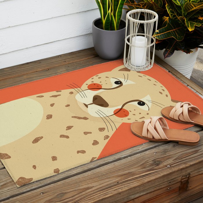 Cheetah, Animal Portrait Outdoor Rug Gallery Image 2