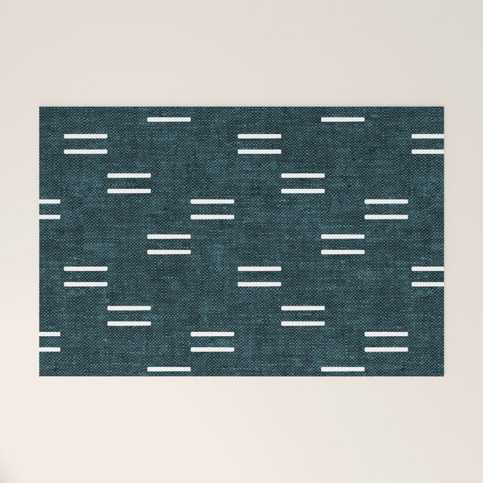 double dash on dark teal Welcome Mat Gallery Image 1