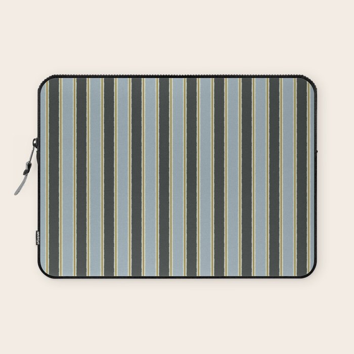Vintage Cottage Stripes Cozy Eclectic Vertical Pattern Laptop Sleeve Gallery Image 1