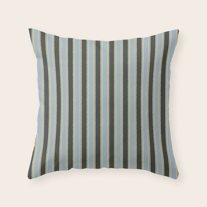 Vintage Cottage Stripes Cozy Eclectic Vertical Pattern Throw Pillow Gallery Image 6