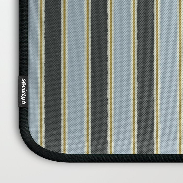 Vintage Cottage Stripes Cozy Eclectic Vertical Pattern Laptop Sleeve Gallery Image 3