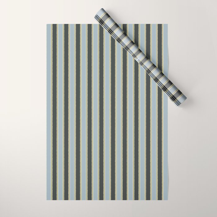 Vintage Cottage Stripes Cozy Eclectic Vertical Pattern Wrapping Paper Gallery Image 1