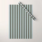 Vintage Cottage Stripes Cozy Eclectic Vertical Pattern Wrapping Paper Gallery Image 1