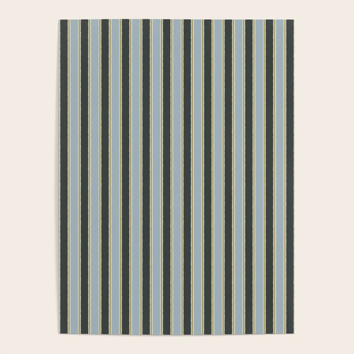 Vintage Cottage Stripes Cozy Eclectic Vertical Pattern Poster Gallery Image 4