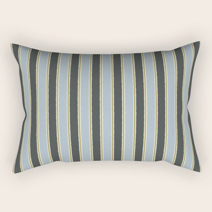 Vintage Cottage Stripes Cozy Eclectic Vertical Pattern Rectangular Pillow Gallery Image 1