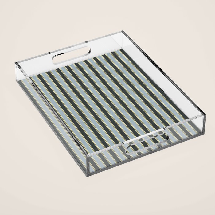 Vintage Cottage Stripes Cozy Eclectic Vertical Pattern Acrylic Tray Gallery Image 1