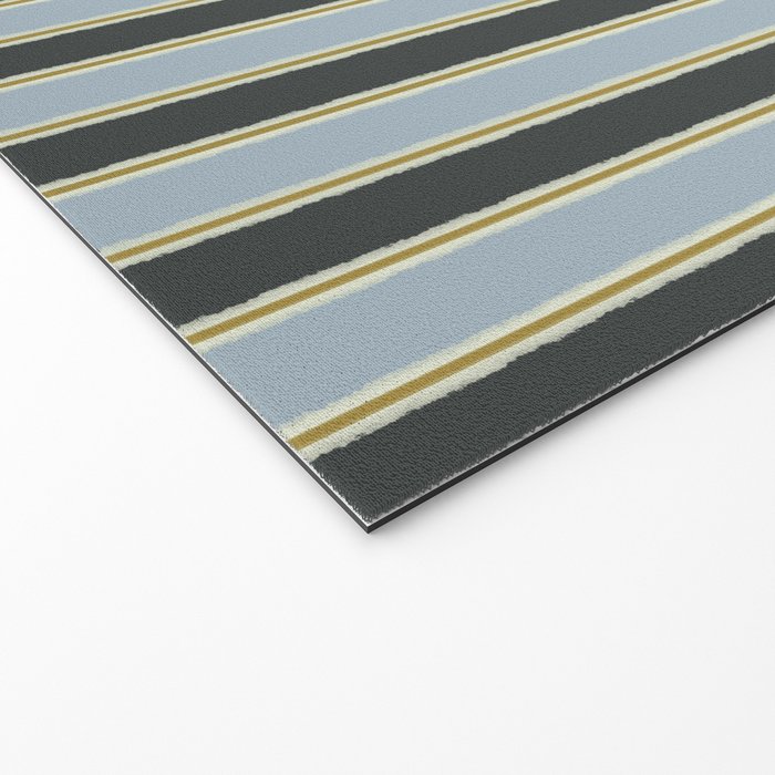 Vintage Cottage Stripes Cozy Eclectic Vertical Pattern Welcome Mat Gallery Image 2